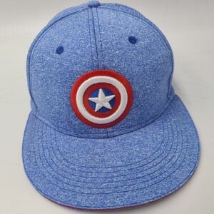 Captain America Hat Snapback Marvel Comics Blue Superhero Polyester Casual Men